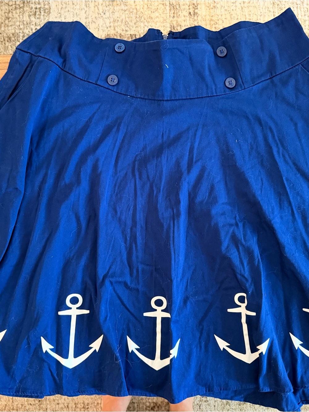 Women's Sz 18 Retro Chic by Torrid Navy Blue Nautical Anchor Skirt Mod Pinup